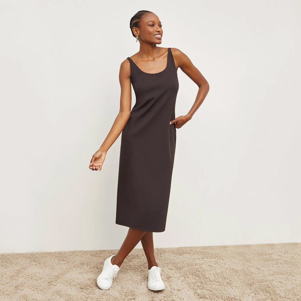 M.M. Lafleur The Elsa Dress Light Scuba Haze Gray Medium M